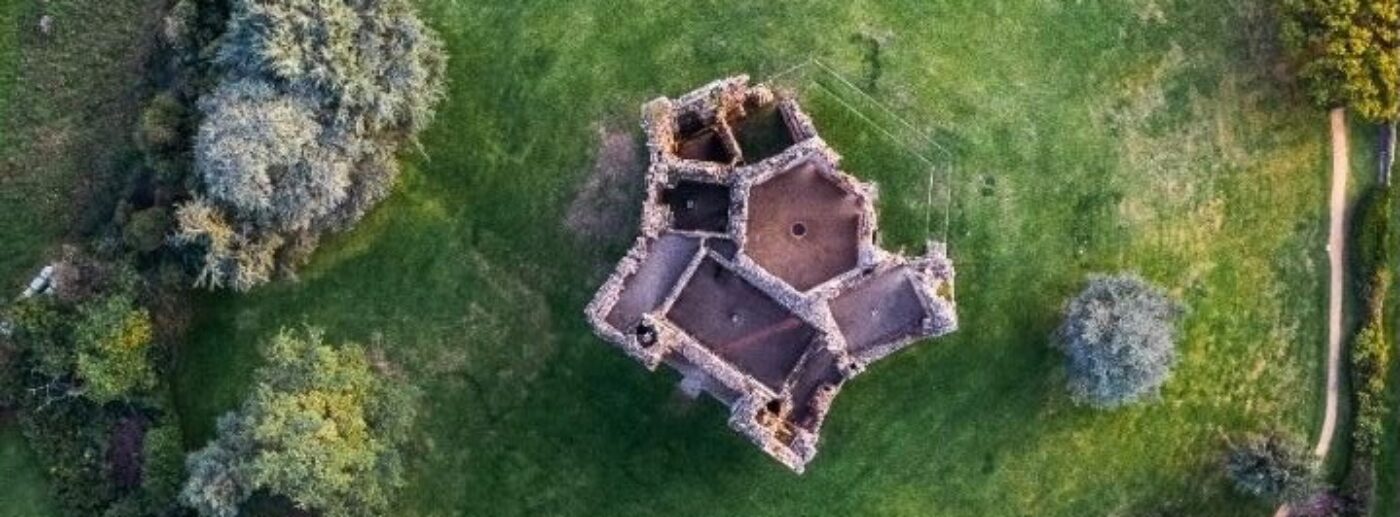 Old Wardour Castle from the Air Rural View Estate Agents